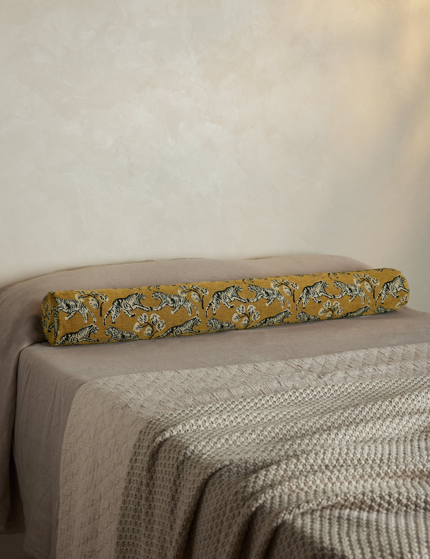 Tiger Jacquard Long Bolster Pillow by Sarah Sherman Samuel