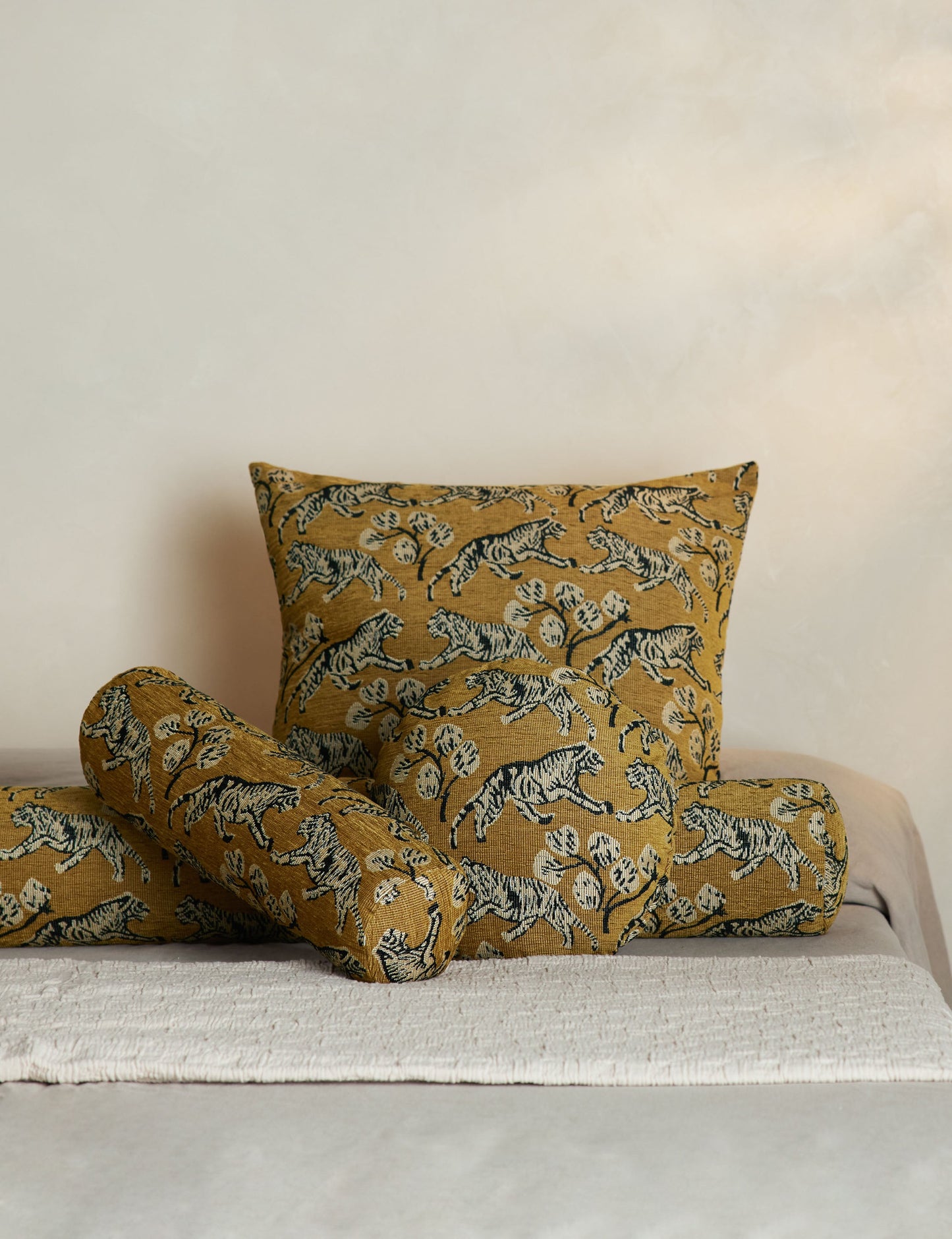 Tiger Jacquard Long Bolster Pillow by Sarah Sherman Samuel