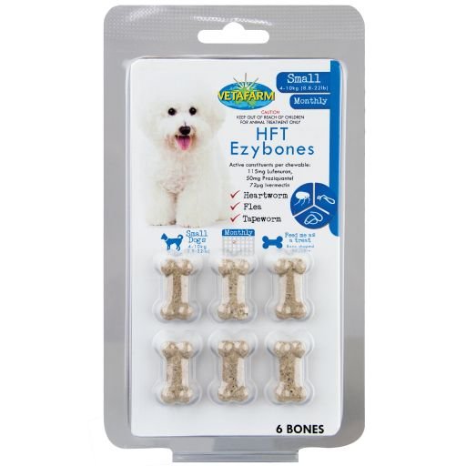 HFT Ezybones - for Heartworm, Tapeworm, & Fleas in Dogs