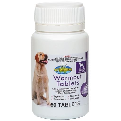 Wormout Tablets - Broad Spectrum Wormer for Dogs & Cats