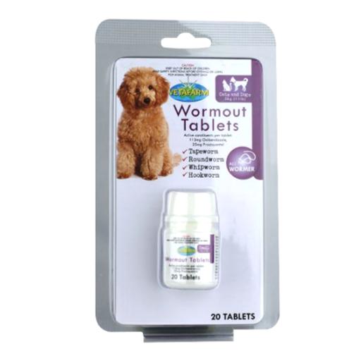 Wormout Tablets - Broad Spectrum Wormer for Dogs & Cats